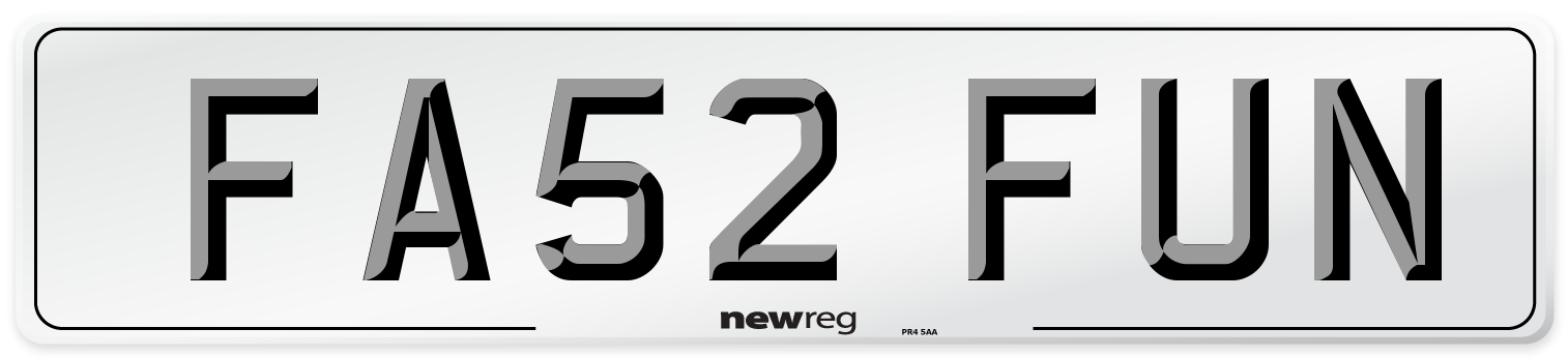 FA52 FUN Number Plate from New Reg
